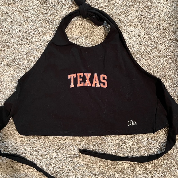 Black Univ of Texas Halter Top OSFM - Picture 1 of 3